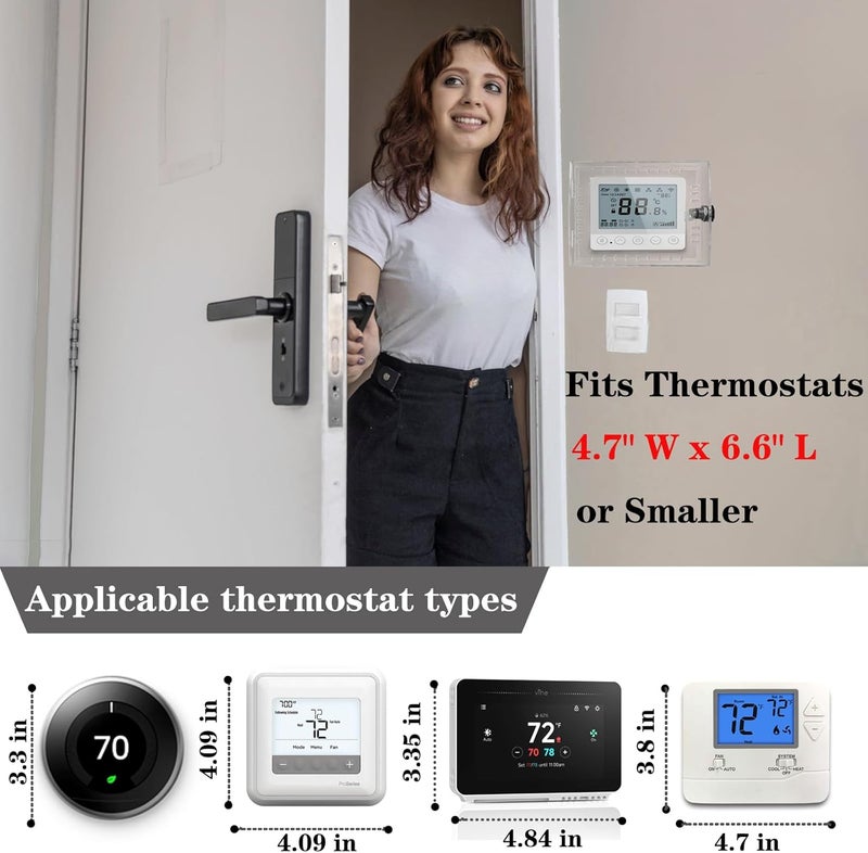 PILISPARK 2PC Thermostat Lock Box,Thermostat Cover with Lock,PC Wall Thermostat Lockbox,Fits Thermostats 4.8" H x 6" W or Smaller,Mainly for Home Thermostat - Image 5
